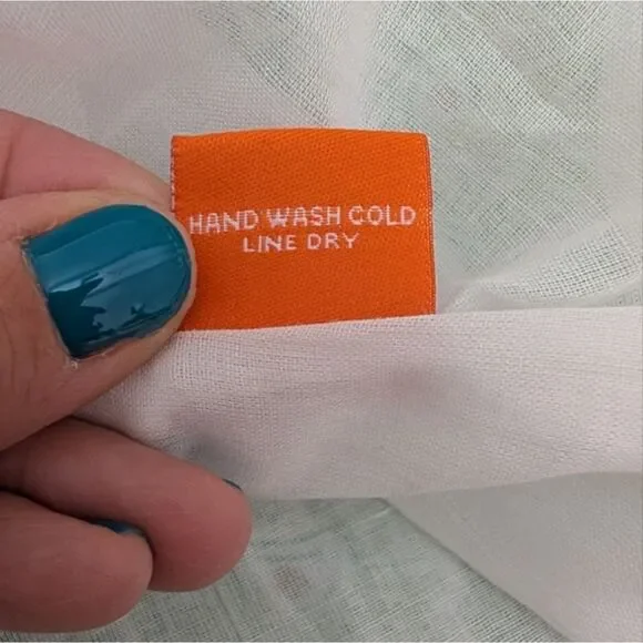 Oliphant Yoke Mini Dress Tiered A-Line Split V-Neck Ruffle Collar Green Boho XL - Picture 8 of 8